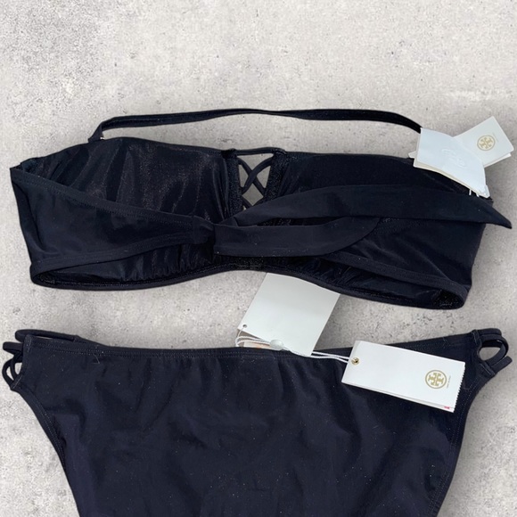 Tory Burch Black Halter Bikini Set w/ Criss Cross Bikini side cutout NWT… - Picture 3 of 10